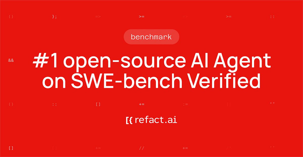NomadicMehul's tweet image. 🚨 Big news in open-source AI!

🔥 @refact_ai is now the #1 open-source AI Agent on SWE-bench Verified, setting a new standard for AI-assisted software development.

👉 Read the full story: refact.ai/blog/2025/open…

#AI #OpenSource #SWEbench #DevTools #RefactAI #LLM #AIAgent