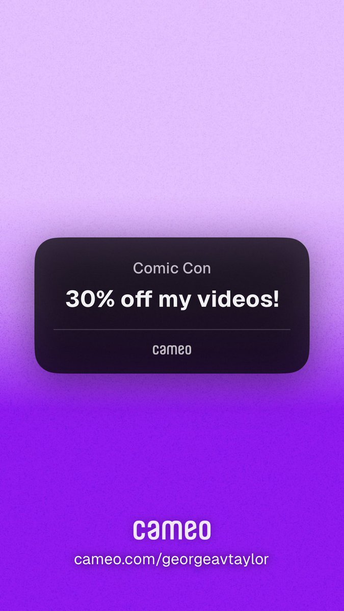 And for those of you poor dullards who aren’t able to make it I’ve rustled up a little cameo discount in case…30% off for 72 hours!! cameo.com/georgeavtaylor