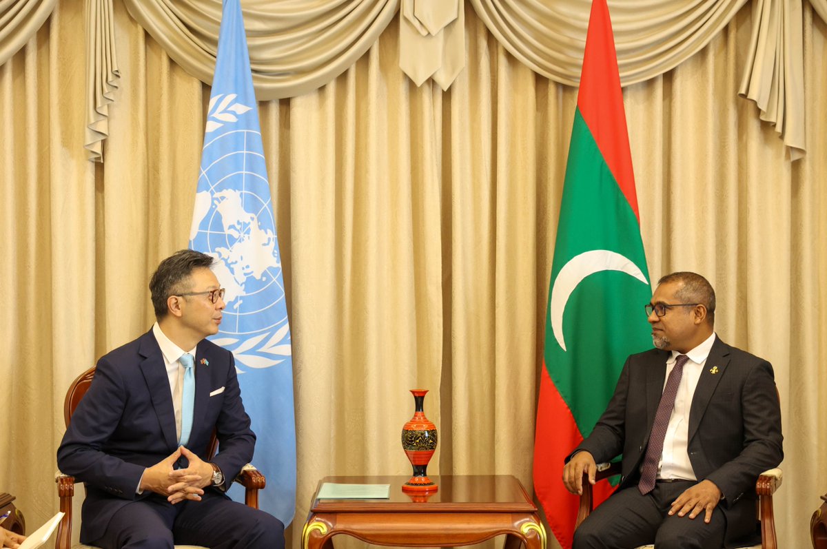 New United Nations Resident Coordinator in the Maldives pays a courtesy call on the Minister of Foreign Affairs

📃 Press Release | t.ly/Nd1Il