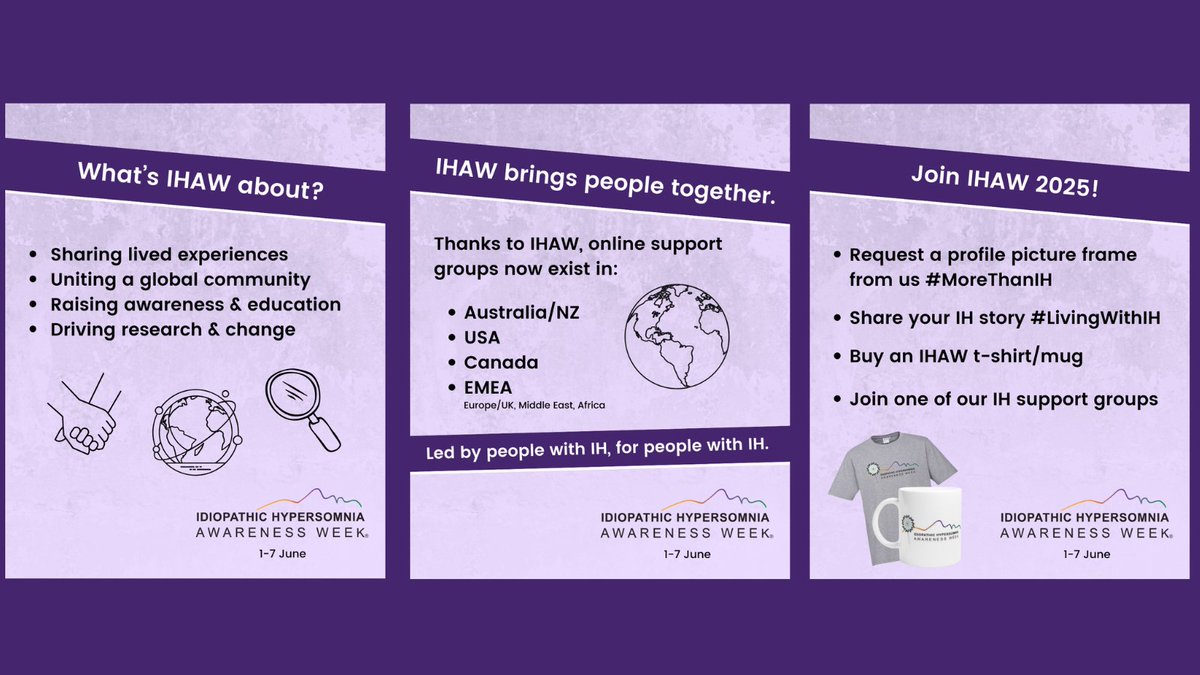 🌍 The 13th Annual Global Idiopathic Hypersomnia Awareness Week is here! 💙
From humble beginnings in 2013 to a powerful global movement reaching 15+ countries.
This year’s theme: #MoreThanIH - Because we are more than our diagnosis.
🔹 Join us &gt; hypersomnolenceaustralia.org.au/single-post/ih…