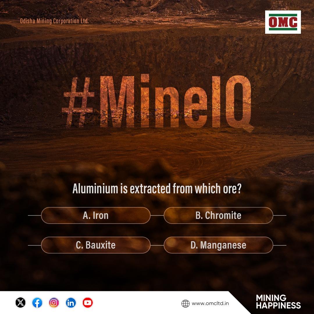 odisha_mining's tweet photo. #MineIQ

One of these ores mined by #OMC drives the production of #Aluminium. Can you name it?

Comment below 👇🏼 https://t.co/OQKmudCgFL