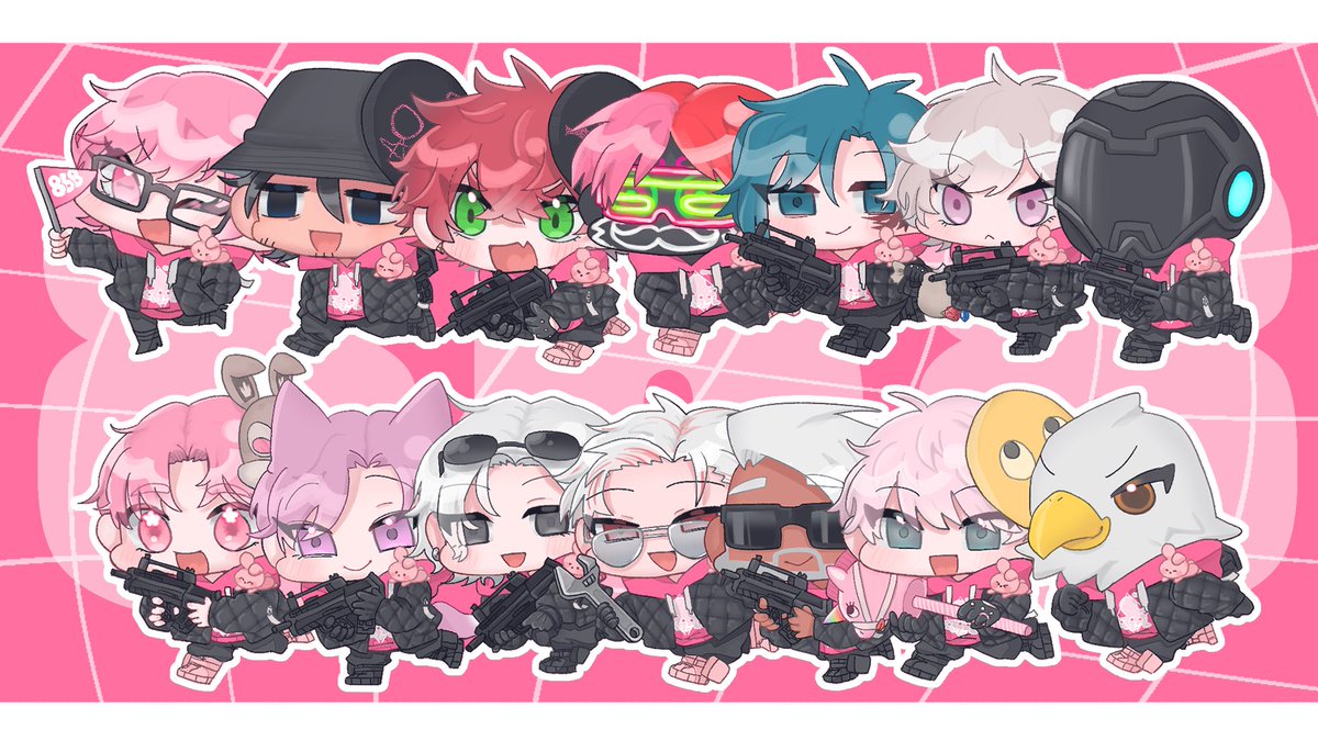 DMN19672's tweet photo. ピンクの人たち　#ストグラファンアート https://t.co/lU7cUfsJyv
