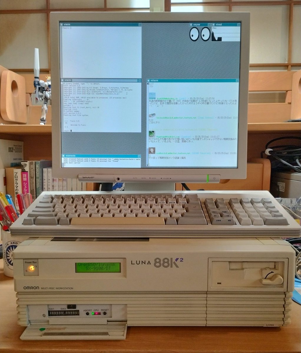 ao_kenji's tweet image. 5/31(土)開催のオープンソースカンファレンス2025 Nagoya の「名古屋*BSDユーザグループ &amp;amp; 日本NetBSDユーザーグループ」ブースで、#OpenBSD/luna88k と #FUZIX for LUNA XP の実機動態展示をします。よろしくお願いします。
event.ospn.jp/osc2025-nagoya…
#oscnagoya