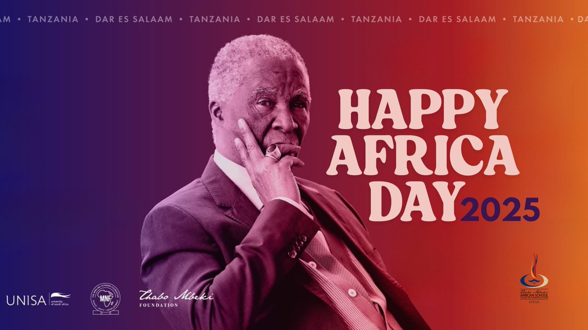 AFRICA DAY commemorates the founding of the Organisation of African Unity (OAU) on May 25, 1963, and is celebrated as a public holiday in countries such as Gambia, Guinea, Lesotho, Mali, Mauritania, Namibia, Zambia &amp; Zimbabwe.

#AfricaDay #MbekiLecture #AfricaRenaissance
