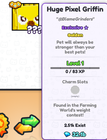 Golden huge pixel griffin giveaway (no, the rap is not bugged)
Like + Drop user in comments
Drawing 24 hrs from now