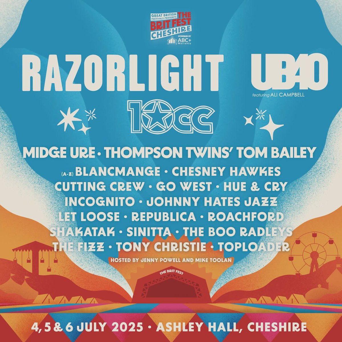 The Brit Fest (@thebritfestuk) on Twitter photo 3️⃣ MASSIVE DAYS. 💥
1️⃣ INCREDIBLE WEEKEND. ☀️
Get ready for an unforgettable summer at The Brit Fest 2025 – three full days of music, memories, and magic in the heart of Cheshire.
Huge headliners; <a href="/Razorlight/">Razorlight</a> <a href="/UB40/">ALI CAMPBELL</a> <a href="/10ccWorld/">10cc</a>
But it’s not just about the music…
Expect 3️⃣ MASSIVE DAYS. 💥
1️⃣ INCREDIBLE WEEKEND. ☀️
Get ready for an unforgettable summer at The Brit Fest 2025 – three full days of music, memories, and magic in the heart of Cheshire.
Huge headliners; <a href="/Razorlight/">Razorlight</a> <a href="/UB40/">ALI CAMPBELL</a> <a href="/10ccWorld/">10cc</a>
But it’s not just about the music…
Expect