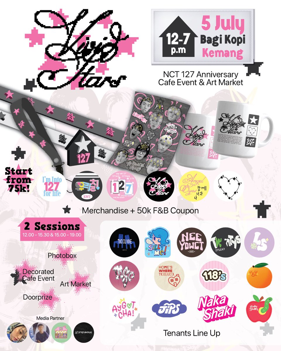 𝟖 𝙑𝙞𝙫𝙞𝙙 𝙎𝙩𝙖𝙧𝙨
— NCT 127 Anniversary event

5th of July, 2025
📍 Bagi Kopi, Jl Bangka II no. 16D
Jakarta Selatan, 12720

Session 1
forms.gle/85h2pYWgDL2csJ…

Session 2
forms.gle/bcdGuadmBx16he…

check this thread and spread the news!