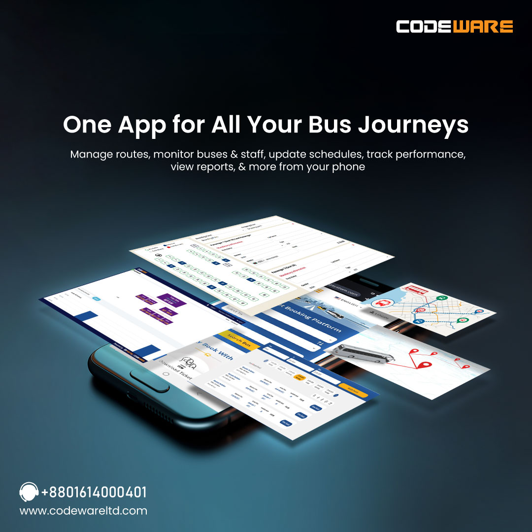CodeWare Ltd (@codewareltd) on Twitter photo Manage Your Entire Bus Business with one tap!
With Codeware’s One Bus Booking App, you can do it all in one place:
✅ Book & manage routes
✅ Real-time bus tracking
✅ View reports, optimize routes & control operations from a single dashboard
Demo
Email info@codewareltd.com Manage Your Entire Bus Business with one tap!
With Codeware’s One Bus Booking App, you can do it all in one place:
✅ Book & manage routes
✅ Real-time bus tracking
✅ View reports, optimize routes & control operations from a single dashboard
Demo
Email info@codewareltd.com
