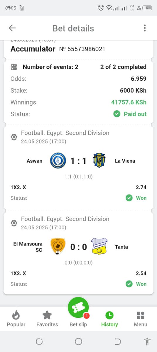 DAY 40.

#FANSPORT.
Yesterday winnings 👏 👏 

1/1 Fixed correct score woooon ✅ 

2/2 Fixed draws 🙏 woon 🔥.

Congratulations 👏 to those who played 🥳
Don't miss out today games;

Create Fansport account and deposit.
register 👉 lxzsdfgw.xyz/L?tag=d_381018…

Promocode 👉 MELISHA