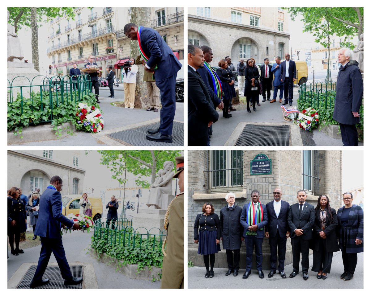 📸| Deputy President Paul Mashatile visits the Dulcie September Memorial Square to lay a wreath in remembrance of the South African anti-apartheid political activist who was assassinated on the 29th of March 1988 in Paris. 

*#SAinFrance🇿🇦🇫🇷 #GovZAUpdates*