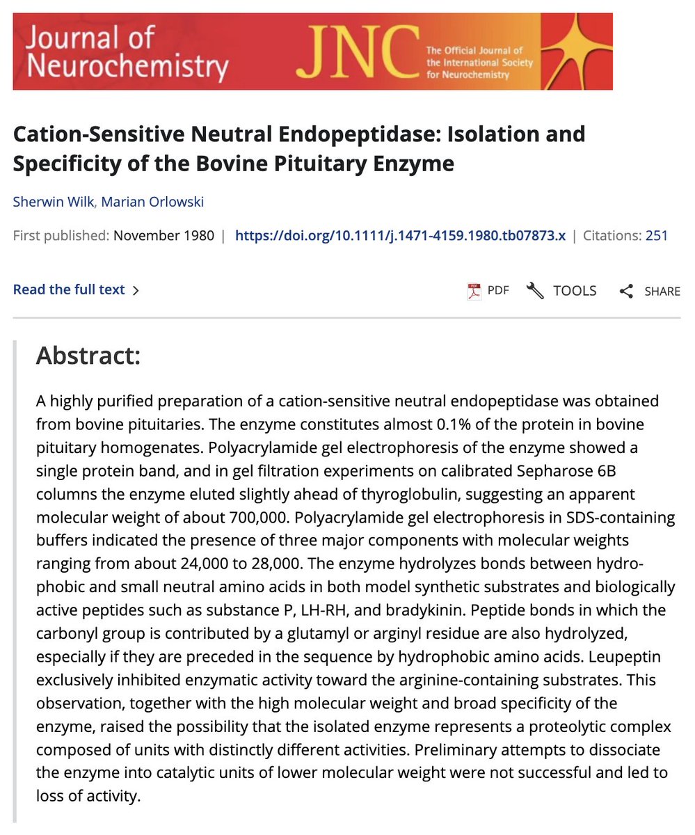 1/3: Many thanks for keeping this attribution alive. The original paper in J Neurochem by Wilk &amp; Orlowski on what was first called the multicatalytic proteinase complex (before it was rebranded by others as the proteasome) was published in 1980.