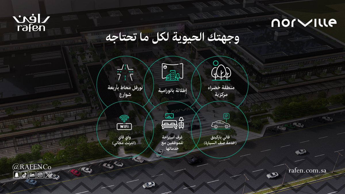 نورفل يقدم بيئة متكاملة لخدمة الأعمال….
مواقف ذكية، خدمات صف سيارات، مناطق استراحة، مصاعد بانورامية، نظام أمن متطور، غرف اجتماعات، شواحن سيارات كهربائية، غرف صلاة، والمزيد.

#رافن_العقارية #نورفل