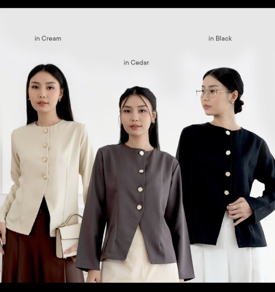 Tawarin kaya gini dong, atau blazer outer yang bisa buat office look outfit