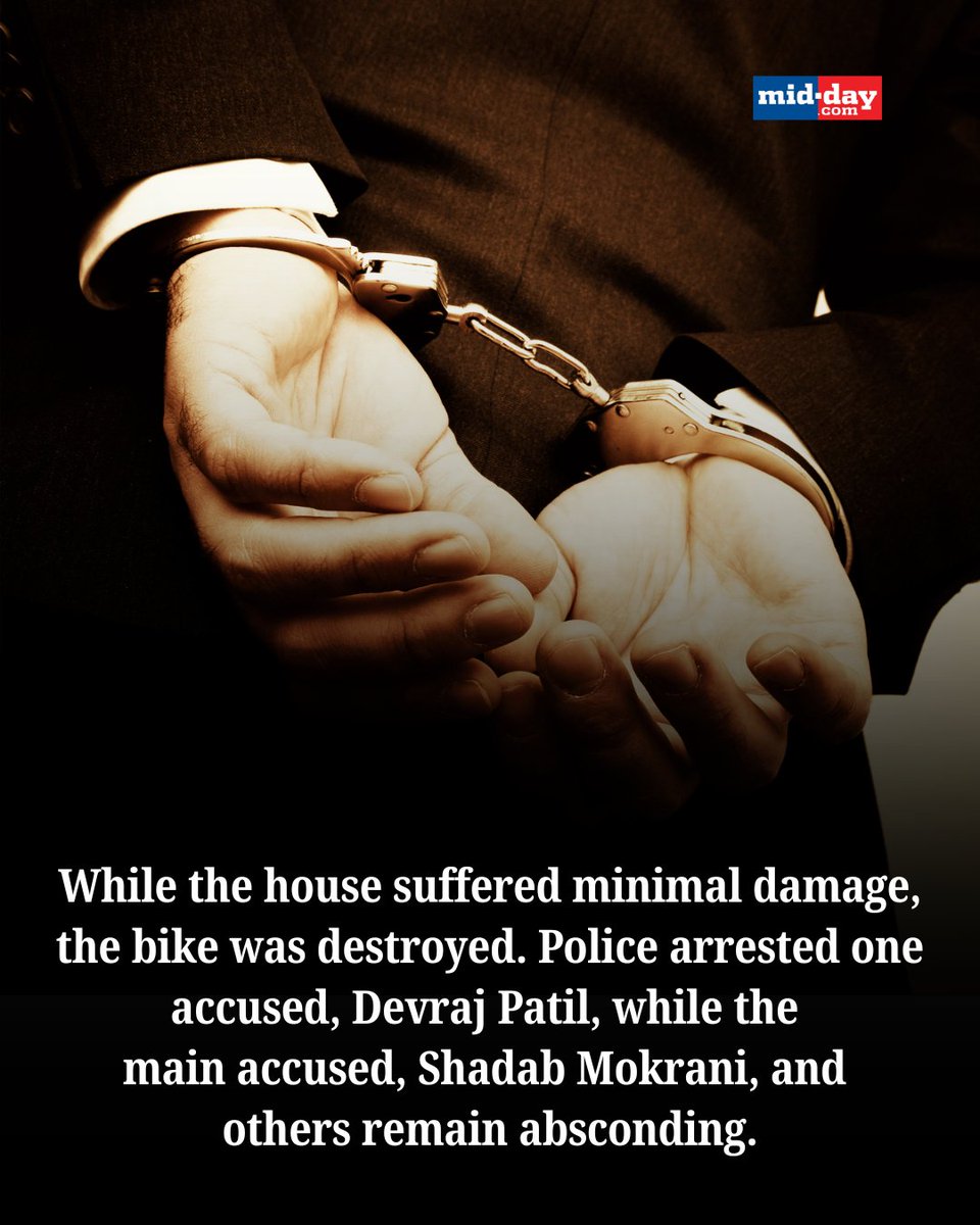 Mid Day (@mid_day) on Twitter photo A family in Dahisar’s Ganpat Patil Nagar narrowly avoided a tragedy after their home was allegedly set on fire due to an old dispute. While one suspect has been taken into custody, the main accused is still on the run.
Via: <a href="/Khanmidday/">Samiullah Khan (سمیع اللہ خان)</a>
#Dahisar #MumbaiPolice A family in Dahisar’s Ganpat Patil Nagar narrowly avoided a tragedy after their home was allegedly set on fire due to an old dispute. While one suspect has been taken into custody, the main accused is still on the run.
Via: <a href="/Khanmidday/">Samiullah Khan (سمیع اللہ خان)</a>
#Dahisar #MumbaiPolice