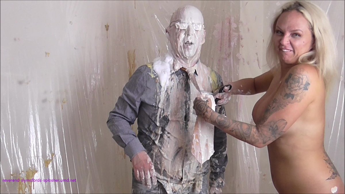 Totally trashed...                                          #gunge #messy #pie #trashed #suit #tie