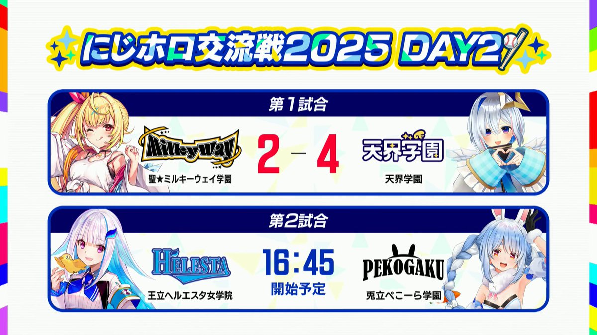 第一試合が終了！！⚾️⚾️ 激戦の結果、2対4で #天音かなた 💫 監督