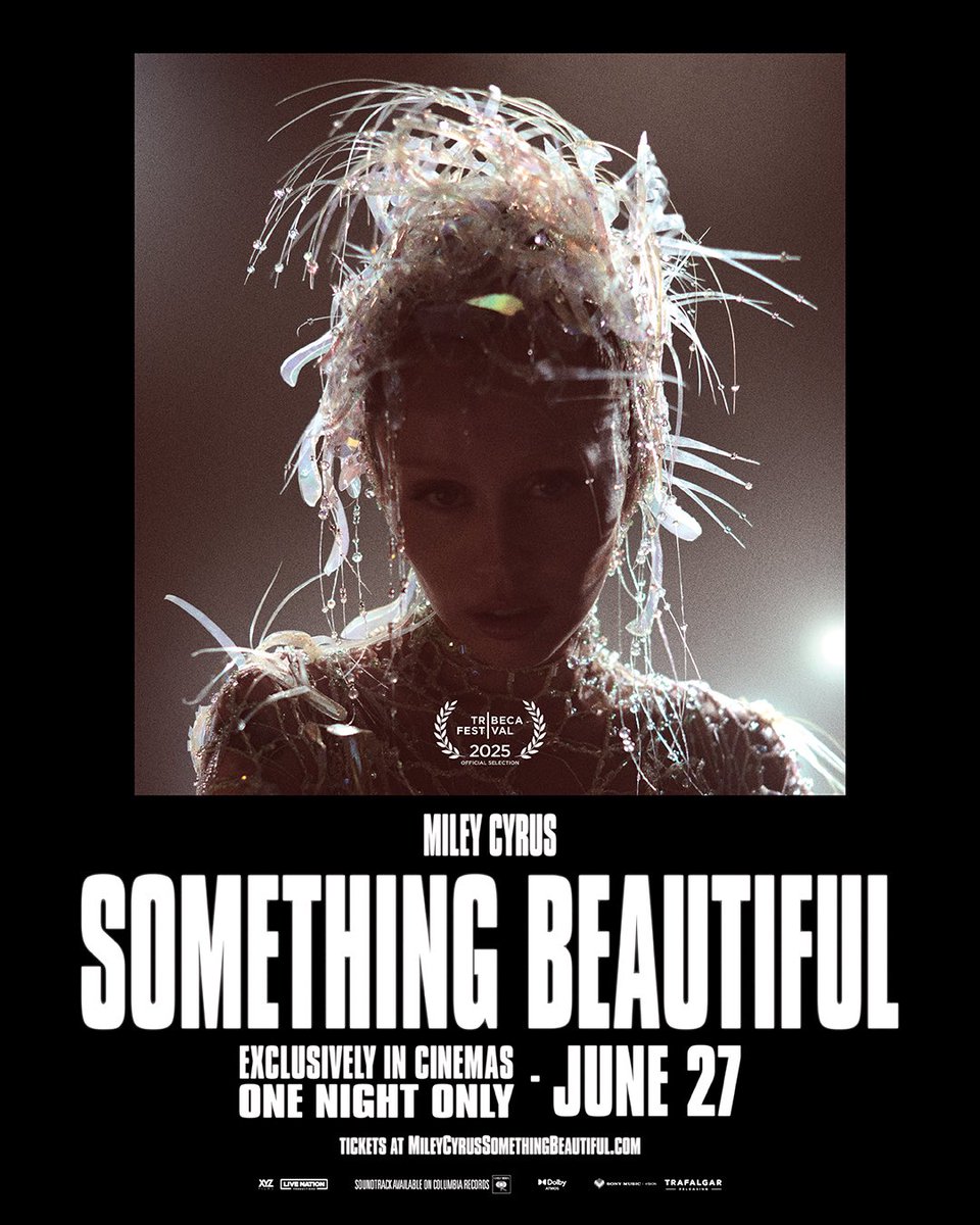 Fueled by fantasy, Something Beautiful is a one of a kind pop opera featuring thirteen original new songs from the visual album, Something Beautiful by Miley Cyrus.

In cinemas 27 June only. 🎟️ Get tickets here 👉 wtwcinemas.co.uk/film/miley-cyr…

#MileyCyrusSomethingBeautiful