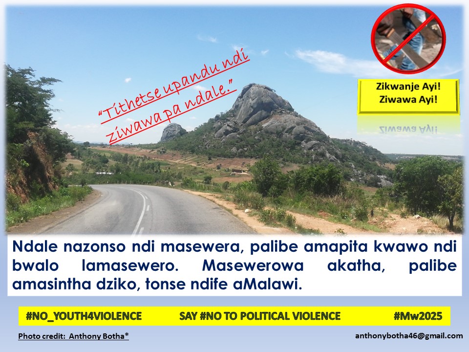 Ziwawa Ayi
Zikwanje Ayi

SAY #NO TO POLITICAL VIOLENCE
#NO_YOUTH4VIOLENCE