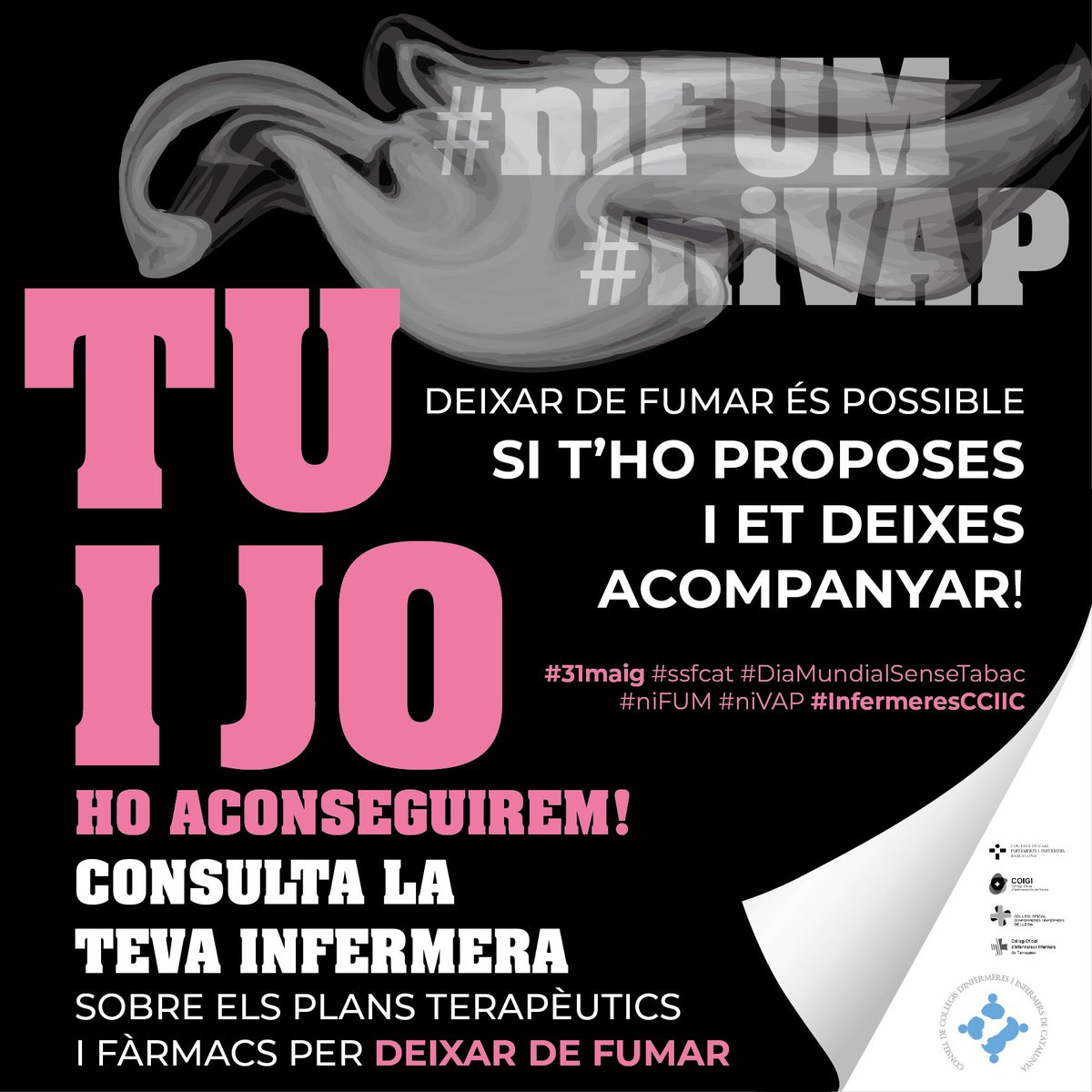 Col·legi d'Infermeres i Infermers de BCN (COIB) (@coibarcelona) on Twitter photo Les infermeres llancem la tercera edició de la campanya #niFUM #niVAP perquè "deixar de fumar és possible". #infermeresCCIIC Les infermeres llancem la tercera edició de la campanya #niFUM #niVAP perquè "deixar de fumar és possible". #infermeresCCIIC