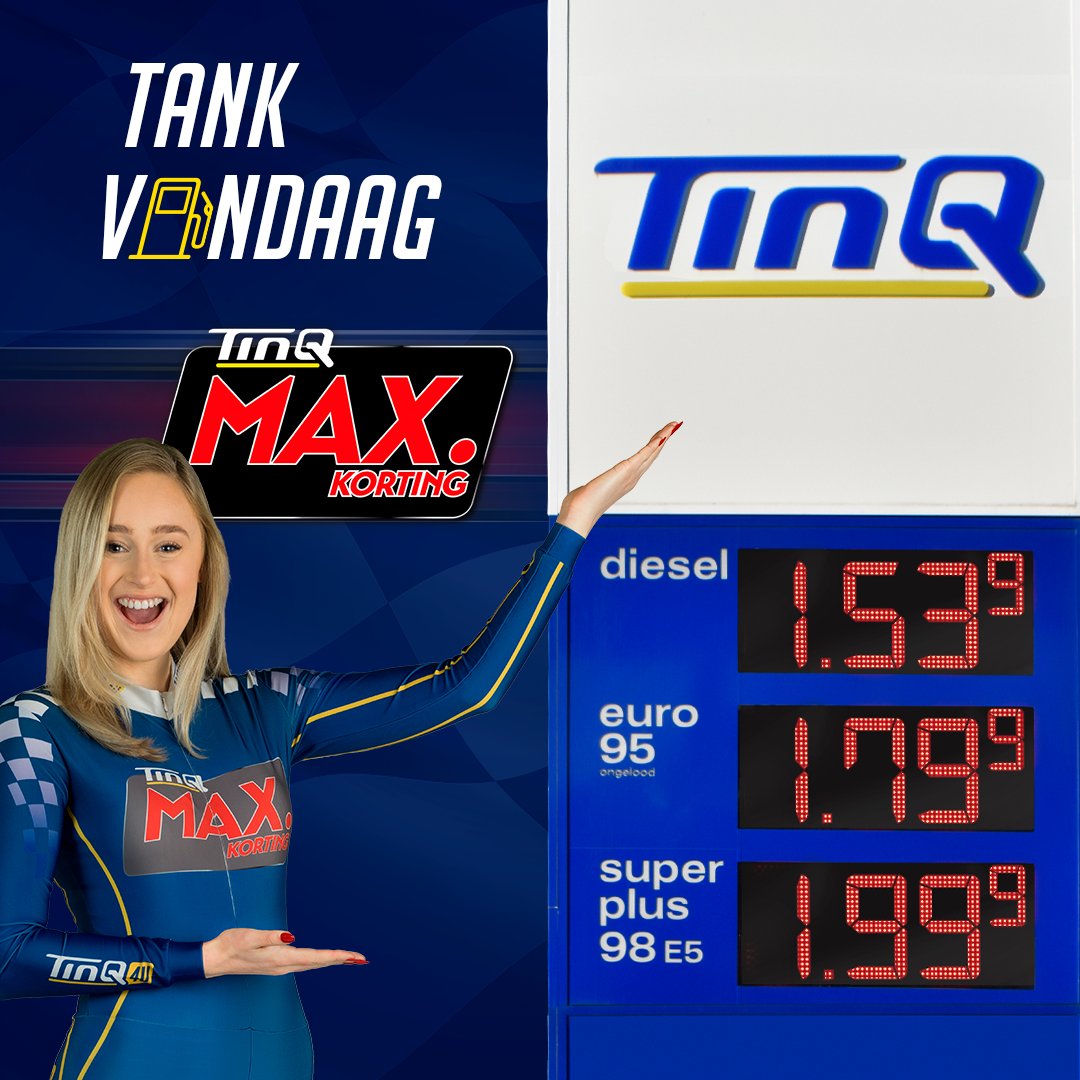 ⛽️ Vandaag TinQ MAX.KORTING! Tot vanavond 19:00 uur profiteer je van MAXimale korting op brandstof bij de deelnemende TinQ-stations!

📲 Check de TinQ4U app
iOS: apple.co/2BdQRvb
Android: bit.ly/2kzEUcX

<a href="/jackontracks/">Jack Plooij</a> <a href="/TomCoronel/">Tom Coronel</a> <a href="/jan_lammers/">Jan Lammers</a> <a href="/Olav_Mol/">Olav Mol®️</a>