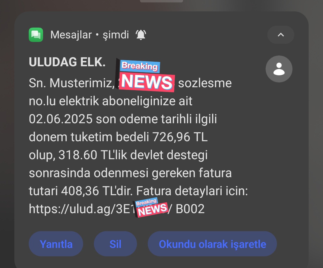 Ben evde bile değilim. Bana bu kadar fatura geliyorsa. Başkalarını düşünmek bile istemiyorum.