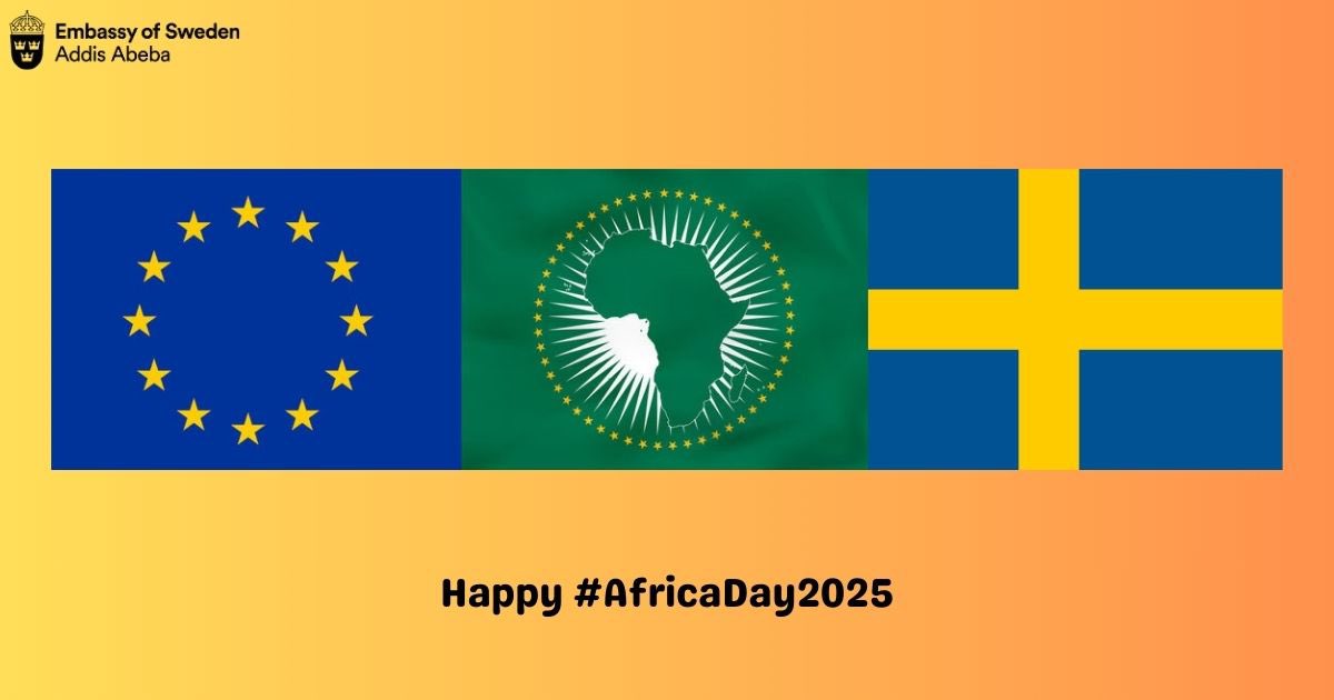 Sweden in Ethiopia & AU (@sweinethiopia) on Twitter photo Happy #AfricaDay2025! Sweden proudly celebrates Africa’s journey toward freedom, unity & progress. From supporting liberation to strong ties with <a href="/_AfricanUnion/">African Union</a> & <a href="/IGADsecretariat/">IGAD Secretariat</a> , we stand for peace, equality & sustainable growth. 🤝 United in partnership. #StrongerTogether Happy #AfricaDay2025! Sweden proudly celebrates Africa’s journey toward freedom, unity & progress. From supporting liberation to strong ties with <a href="/_AfricanUnion/">African Union</a> & <a href="/IGADsecretariat/">IGAD Secretariat</a> , we stand for peace, equality & sustainable growth. 🤝 United in partnership. #StrongerTogether
