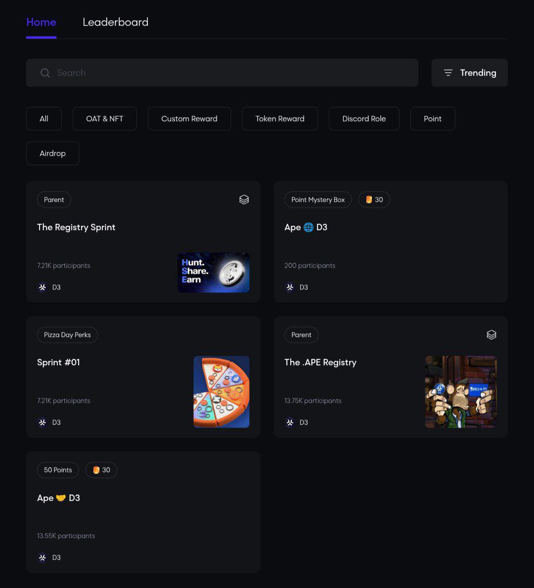 Join D3 Galxe Campaign 🪂

💰$30M Fund Raised From Tier-1 VC

👉Join Here:
app.galxe.com/quest/D3?sort=…

⚠️You Can Skip Domain Task If You Want!

👉Join Discord: discord.gg/d3inc
🔹Go To the #rules-and-roles channel &amp; Get Roles