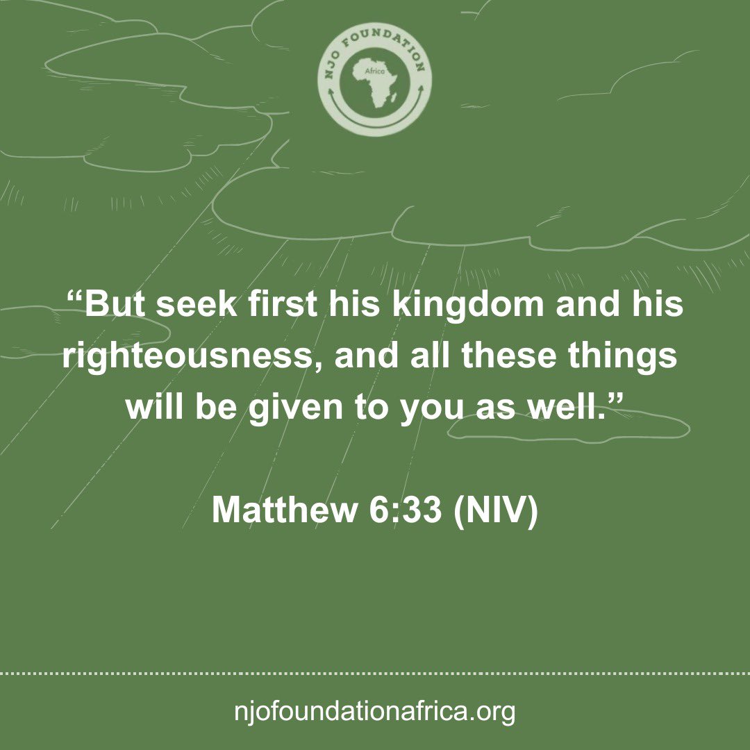 njofoundation's tweet image. We are a part of something bigger when we put God's kingdom above all else. Join us in making a difference by helping people in need and putting our faith into action; everything else will be added in time.  

#njofoundationafrica #weeklyscripture #bible