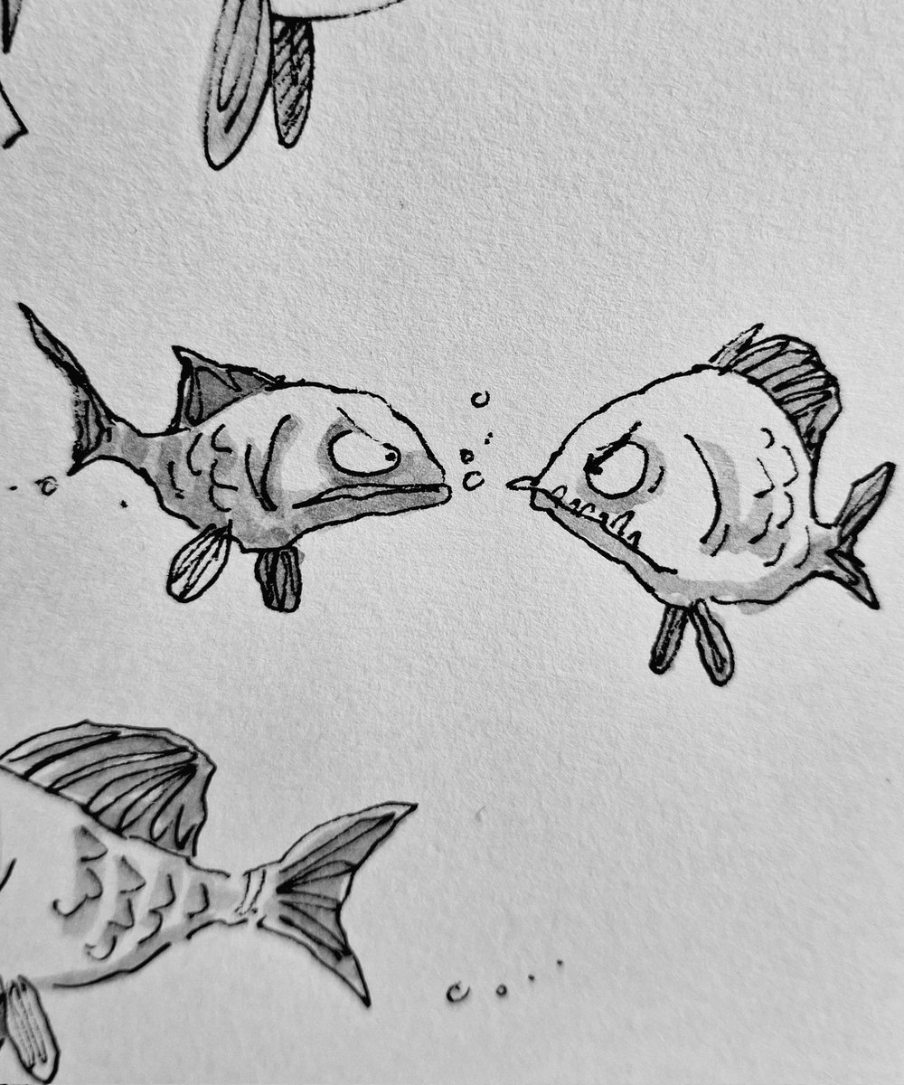 sketchbook corner: two unimpressed fish...