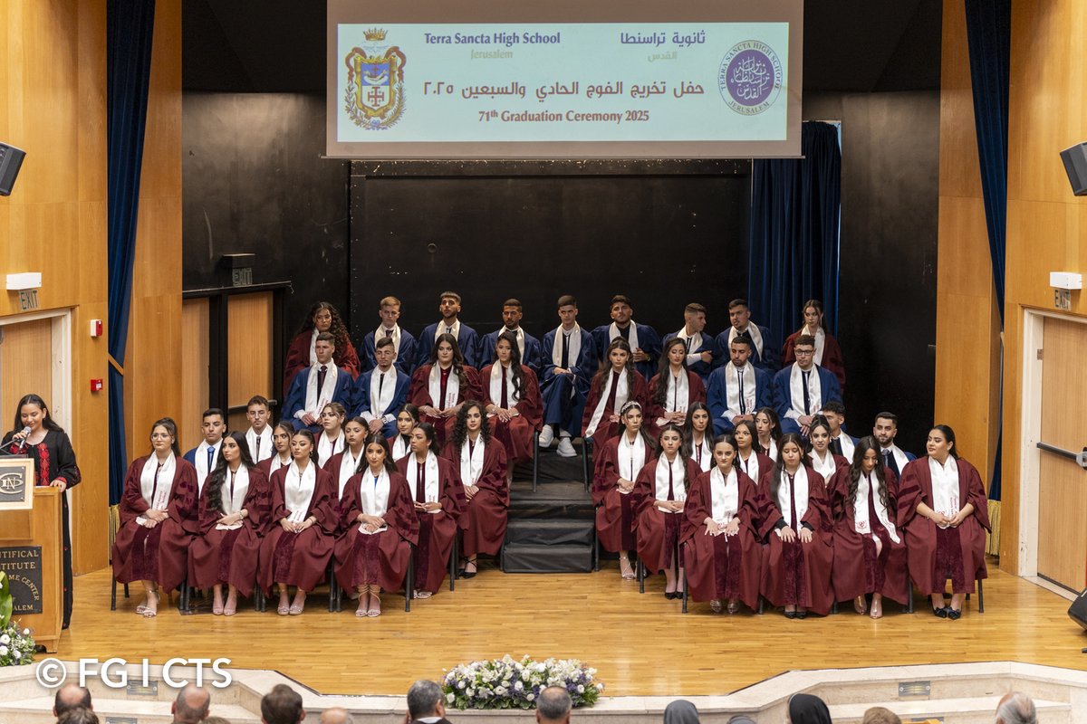 custodiaTS's tweet image. Yesterday, at the Notre Dame Center in Jerusalem, we had the joy of celebrating the graduation of the students from Terra Santa High School.
We are incredibly proud of each of them and remain deeply committed to fostering education and academic formation here in the Holy Land.