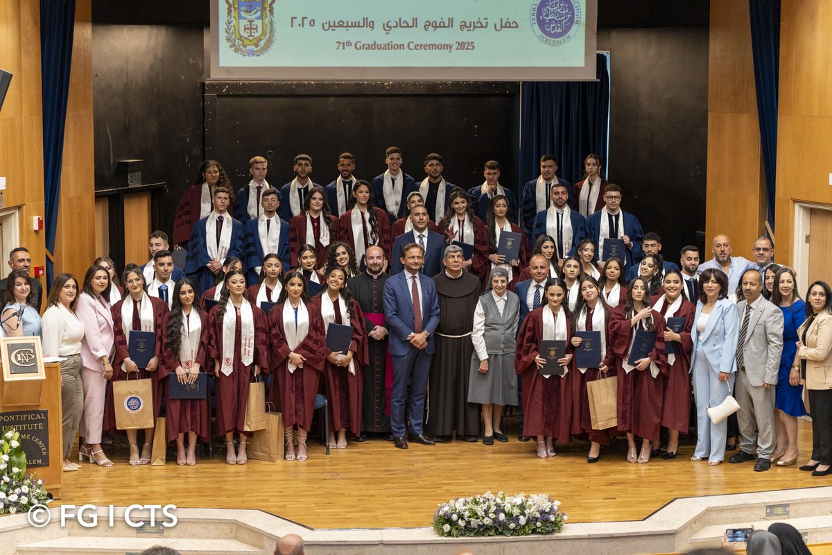 custodiaTS's tweet image. Yesterday, at the Notre Dame Center in Jerusalem, we had the joy of celebrating the graduation of the students from Terra Santa High School.
We are incredibly proud of each of them and remain deeply committed to fostering education and academic formation here in the Holy Land.