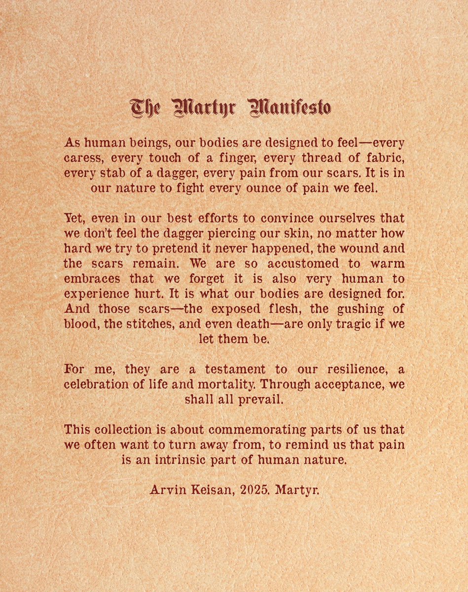 MARTYR - the debut mini collection by me. 🩸

Indonesia Fashion Week. 01/06/2025.