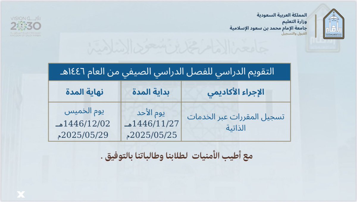 عمادة القبول والتسجيل (@imamu_admission) on Twitter photo 