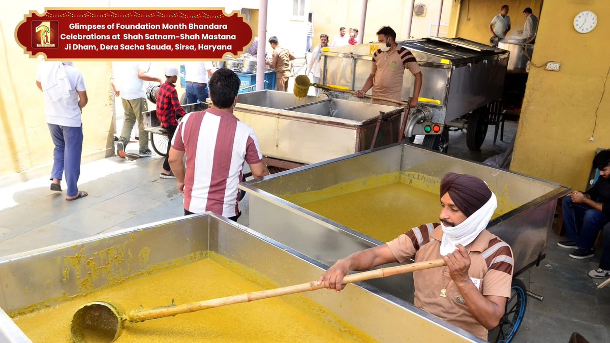 kh_insan926's tweet image. Today, celebrated the 77th #DSSFoundationMonth at Dera Sacha Sauda, Sirsa, with millions of devotees joining the Bhandara,  sang bhajans and absorbed the divine sermons of Saint Dr. Gurmeet Ram Rahim Ji, embracing love, service, and unity.