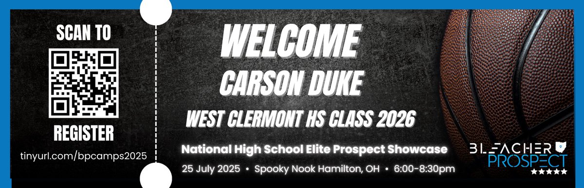 Bleacher Prospect (@bleacherprospec) on Twitter photo Welcome Carson Duke of West Clermont HS to our National High School Elite Prospect Showcase at Spooky Nook in Hamilton on July 25th from 6:00pm-8:30pm
Get Registered to join him:
tinyurl.com/bpcamps2025
<a href="/NEO_Spotlight/">T.J. Peatross</a> <a href="/_MikeRoth/">Michael Roth</a> <a href="/CarsonDuke23/">Carson Duke</a> Welcome Carson Duke of West Clermont HS to our National High School Elite Prospect Showcase at Spooky Nook in Hamilton on July 25th from 6:00pm-8:30pm
Get Registered to join him:
tinyurl.com/bpcamps2025
<a href="/NEO_Spotlight/">T.J. Peatross</a> <a href="/_MikeRoth/">Michael Roth</a> <a href="/CarsonDuke23/">Carson Duke</a>