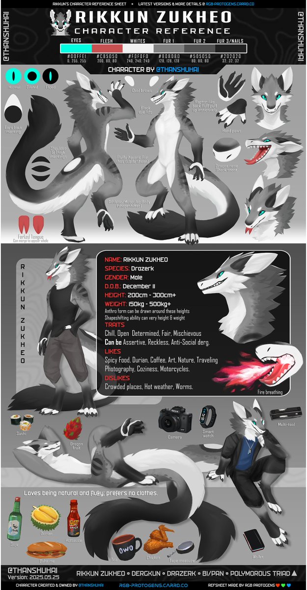 Updated my sona's sheet with the redrawn pieces I shared before ^^