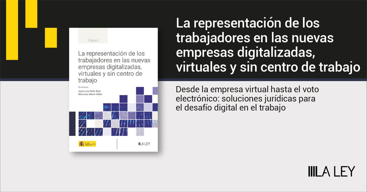 diariolaley (@diariolaley) on Twitter photo 📌 "La representación de los trabajadores en las nuevas empresas digitalizadas, virtuales y sin centro de trabajo", directores José Luis Goñi Sein y Mirentxu Marín Malo, catedrático y profesora permanente laboral Derecho del Trabajo y SS <a href="/UNavarra/">UPNA - Universidad</a>
➕ INFO acortar.link/KXEIdp 📌 "La representación de los trabajadores en las nuevas empresas digitalizadas, virtuales y sin centro de trabajo", directores José Luis Goñi Sein y Mirentxu Marín Malo, catedrático y profesora permanente laboral Derecho del Trabajo y SS <a href="/UNavarra/">UPNA - Universidad</a>
➕ INFO acortar.link/KXEIdp