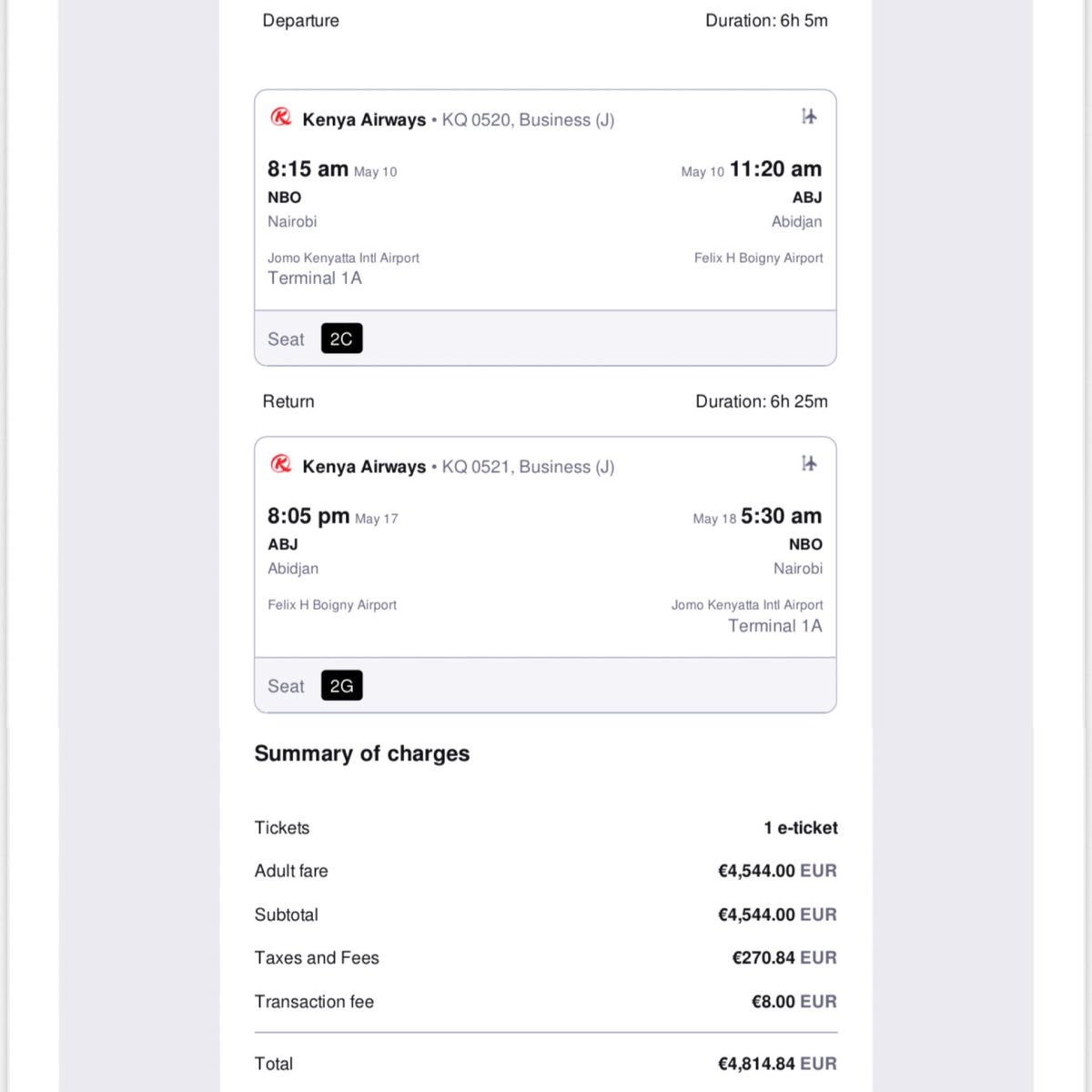 My flight to Abidjan 🇨🇮 cost more than my flight to Atlanta 🇺🇸 from Nairobi 🤯

Happy Africa Day