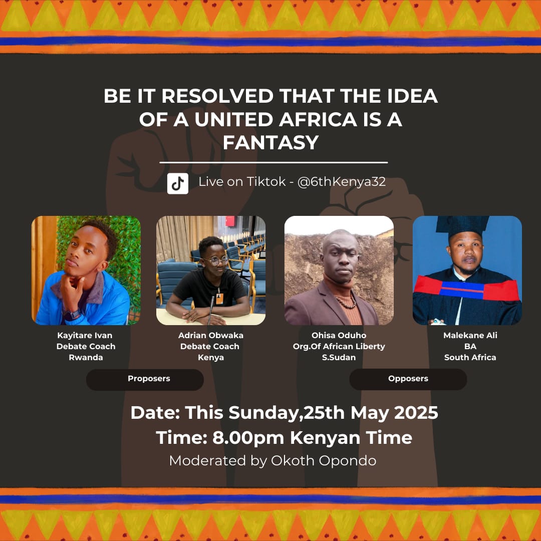 campdevoices's tweet image. #AfricaDay or The Final Day. Do you believe that the idea of a United Africa is a fantasy? Join us tonight on Tiktok @6thKenya32