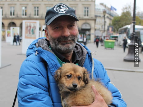 ipostrandom21's tweet photo. @WorldDarkWeb2 Homeless man reunited with puppy after animal rights activists seized his pet and left him weeping, A petition called for an investigation into Cause Animale Nord and attained nearly 240,000 signatures.. https://t.co/bS3CruqvQe