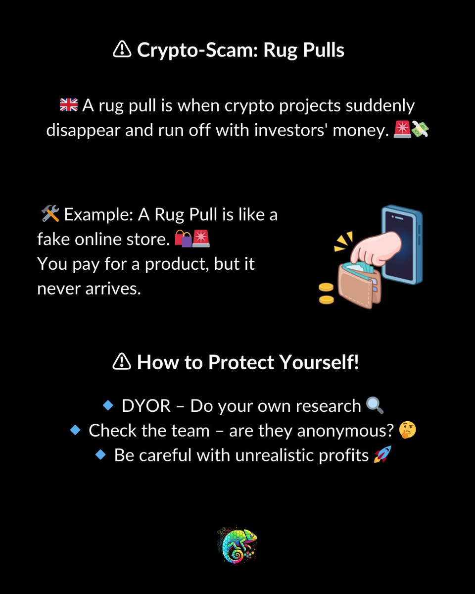 cryptomelion's tweet photo. 🇬🇧 Ever been rugged? 😱

#RugPull #CryptoScams #DYOR #StaySafe #scam #cryptonews #CryptoExplained #bitcoin https://t.co/Mejmci5YKe