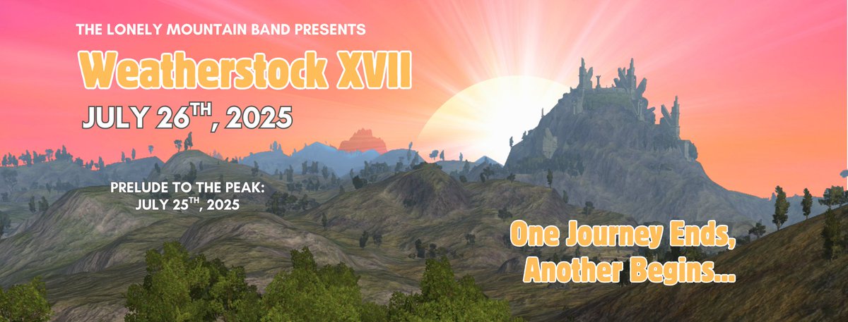 The Lonely Mountain Band Presents, Weatherstock XVII! coming July 25th-26th on Peregrin. #LOTRO #LOTROFamily