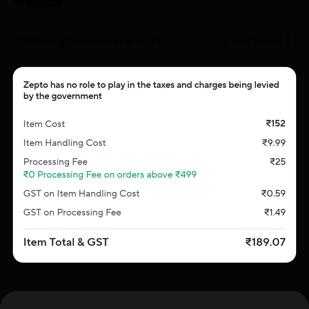 itsme_ng's tweet photo. Hi @ZeptoNow I think you should add fee even for your existence. My wallet just feels too heavy without that "presence" charge. And while we're at it, how about a "breathing tax" too?🙄

Under 99 - Small cart fee, Delivery fee
Above 99 - Processing fee

#UnnecessaryFees #Zepto https://t.co/VrxcJkoB48