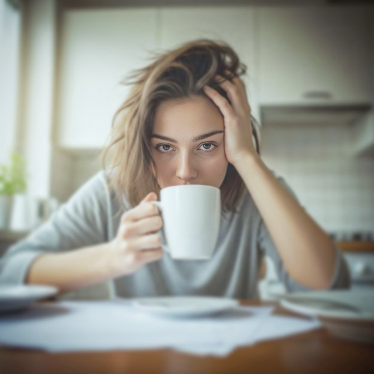KoraWolfe's tweet photo. Just woke up and already in need of that liquid gold ☕😴 Messy hair and all! Who else feels this morning struggle? 😂

#MorningMood #CoffeeLover #ButFirstCoffee #SleepyHead #MessyHairDontCare #AuthenticMorning #RealLife #KitchenVibes #GoodMorning #CandidMoment https://t.co/8vBxCf7uvB