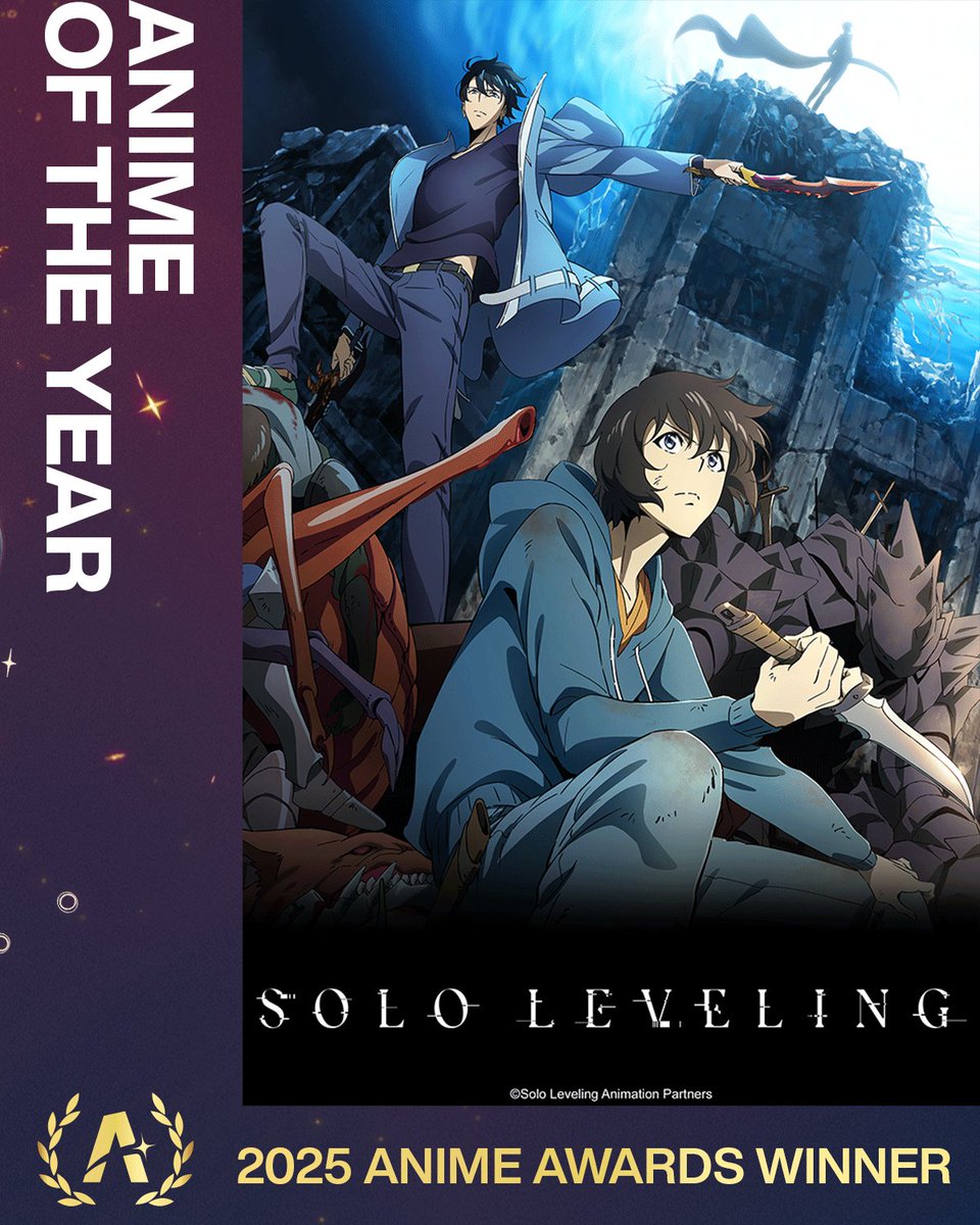 SOLO LEVELING es elegido como el ANIME DEL AÑO en los Crunchyroll Anime Awards. 🔥🏆
#AnimeOfTheYear