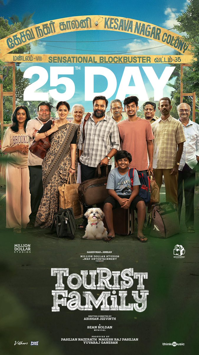 It’s 25th DAY for the SENSATIONAL BLOCKBUSTER #TouristFamily in theatres 🔥

It has truly become a timeless classic, heartwarming and a family favorite entertainer ❤️