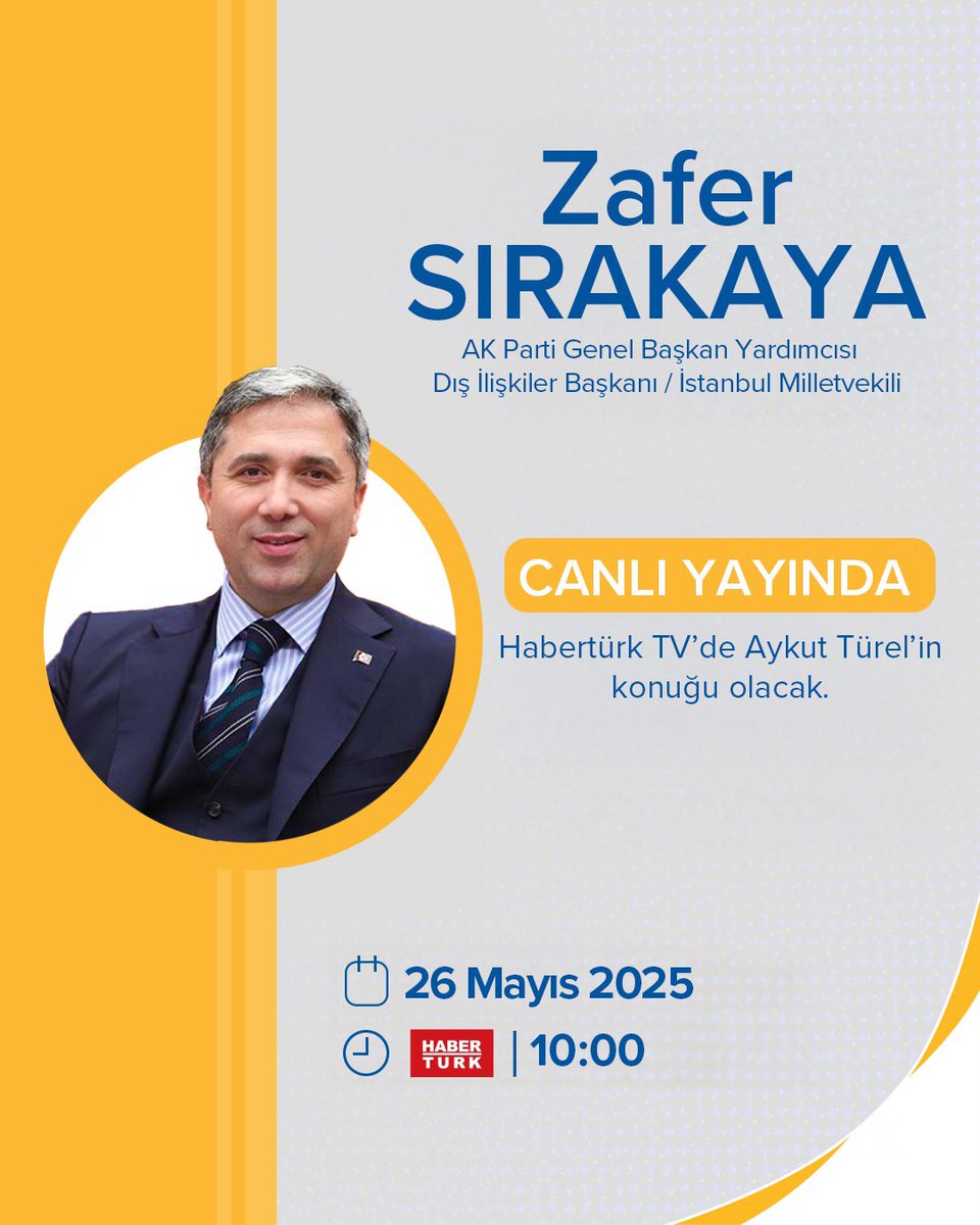 Zafer Sırakaya 🇹🇷 (@sirakayazafer) on Twitter photo 26 Mayıs Pazartesi günü (yarın) HABERTÜRK TV canlı yayınında Aykut Türel'in konuğu olacağım.
Ekran başında görüşmek dileğiyle.
⏰ 10:00
📷 <a href="/HaberturkTV/">Habertürk TV</a> 26 Mayıs Pazartesi günü (yarın) HABERTÜRK TV canlı yayınında Aykut Türel'in konuğu olacağım.
Ekran başında görüşmek dileğiyle.
⏰ 10:00
📷 <a href="/HaberturkTV/">Habertürk TV</a>