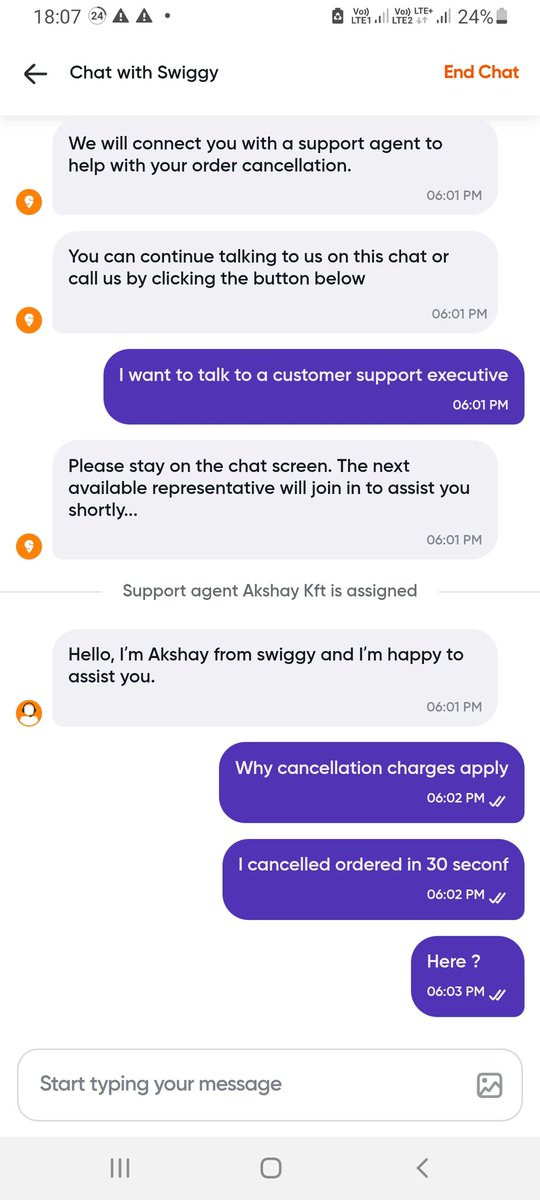 kodle1983's tweet photo. @SwiggyCares I have requested for cancellation but no response till now. https://t.co/pg42WVkrjK