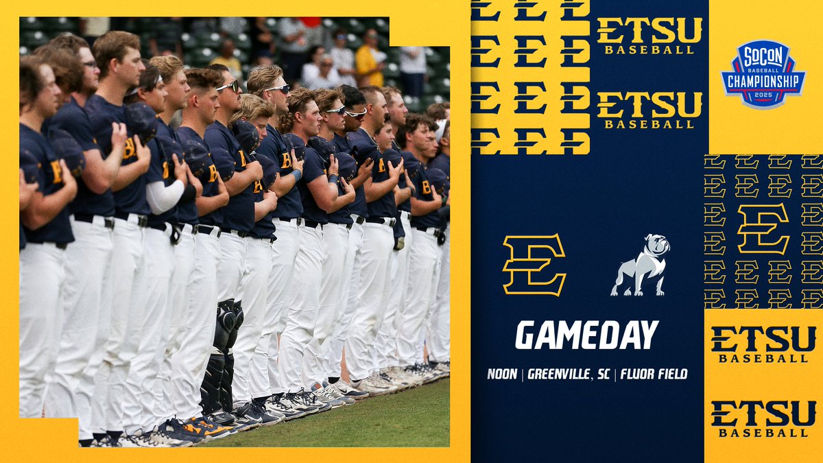 𝑪𝒉𝒂𝒎𝒑𝒊𝒐𝒏𝒔𝒉𝒊𝒑 𝑺𝒖𝒏𝒅𝒂𝒚 𝑯𝒂𝒔 𝑨𝒓𝒓𝒊𝒗𝒆𝒅

🆚 Samford
🕛 Noon
📍 Greenville, SC
🏟️ Fluor Field
📊 tinyurl.com/bdk9fa65
💻 tinyurl.com/49br6d2z

#Together | #ETSUTough