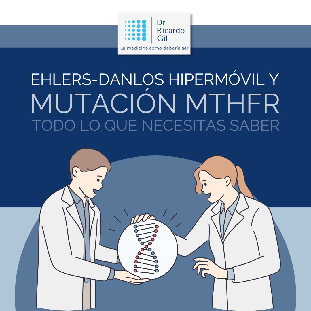 👨‍⚕️💬 Cuando hablamos de Síndrome de Ehlers-Danlos hipermóvil solemos comentar que ❌🔬 no tiene una prueba genética para su diagnóstico, sin embargo, cada vez se conocen ➕ estudios que relacionan ciertas mutaciones genéticas que pueden darse en esta enfermedad. ⬇️